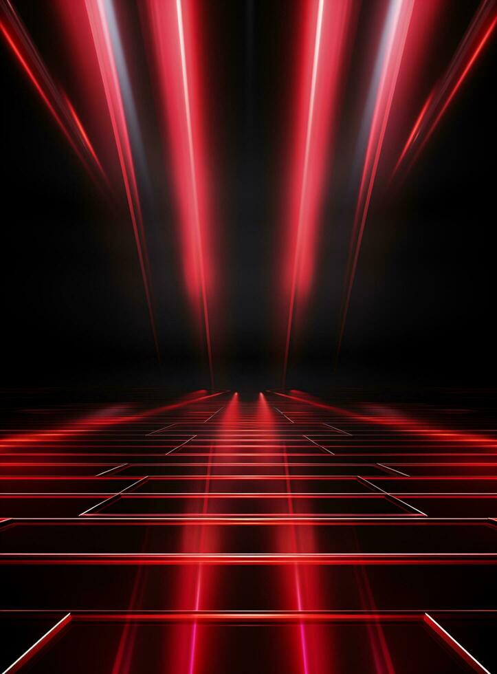 Ai generative Backdrop With Illumination Of Red Spotlights For Flyers realistic image ultra hd high design photo