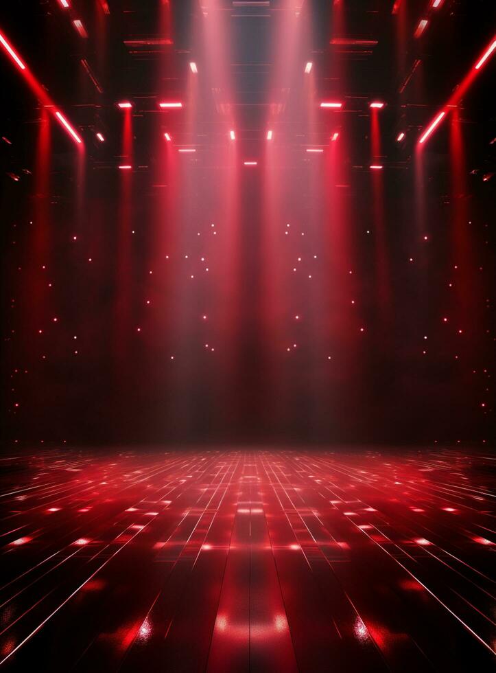 Ai generative Backdrop With Illumination Of Red Spotlights For Flyers realistic image ultra hd high design photo