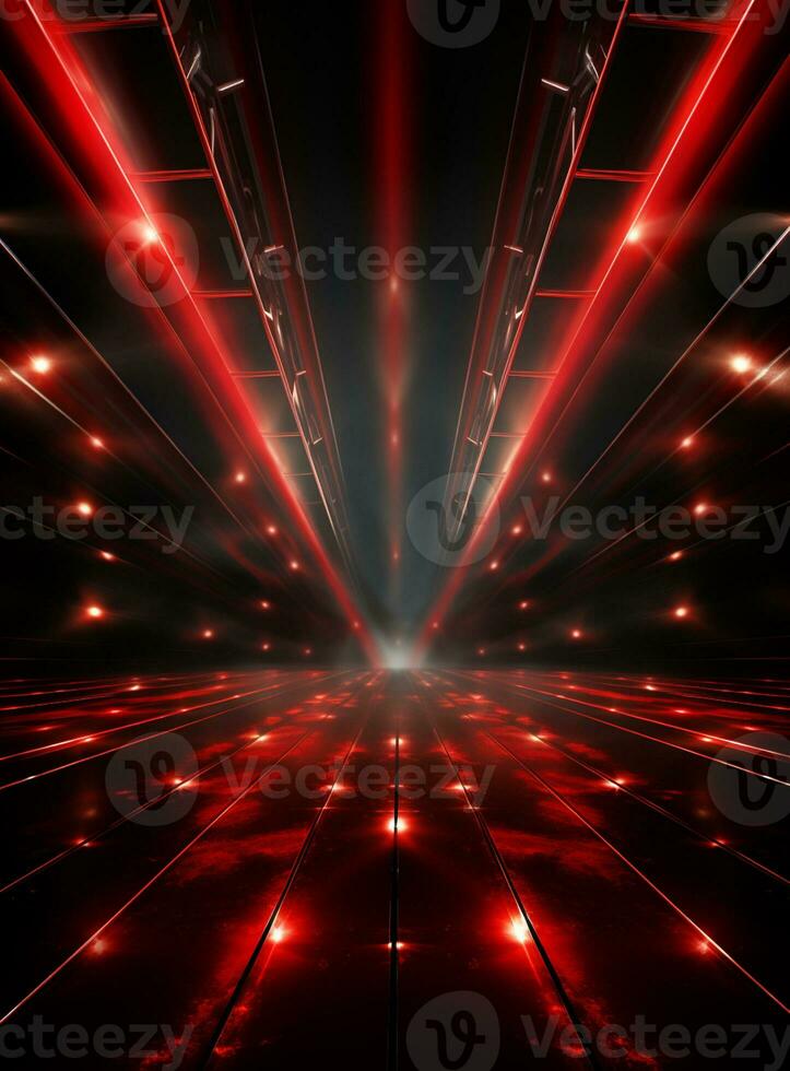 Ai generative Backdrop With Illumination Of Red Spotlights For Flyers realistic image ultra hd high design photo