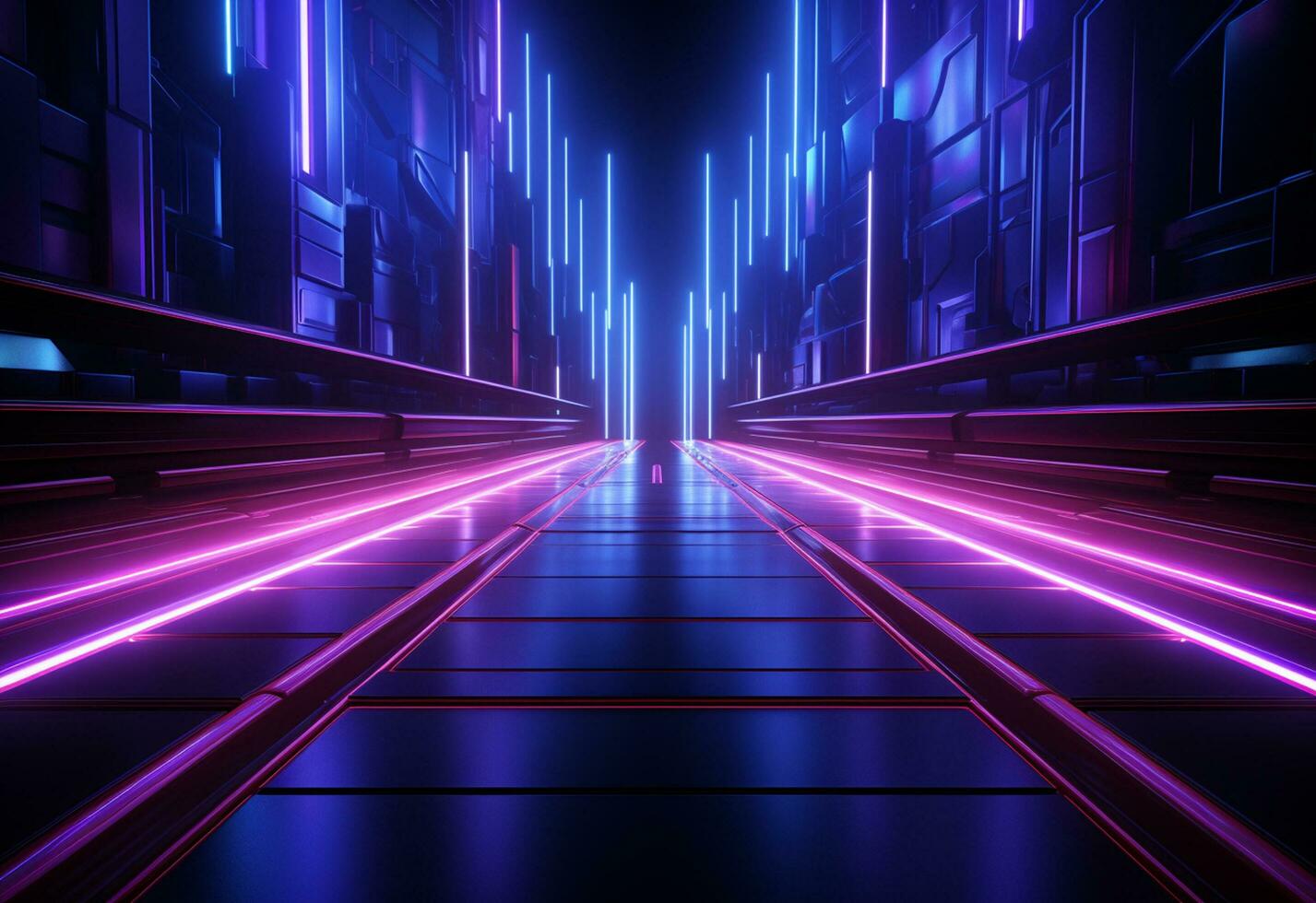 Ai Generative Neon illuminated futuristic backdrop realistic image, ultra hd, high design very detailed photo