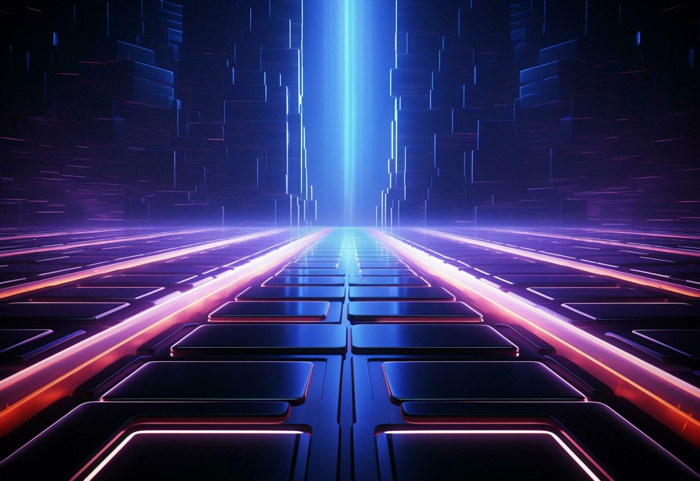 Ai Generative Neon illuminated futuristic backdrop realistic image, ultra hd, high design very detailed photo