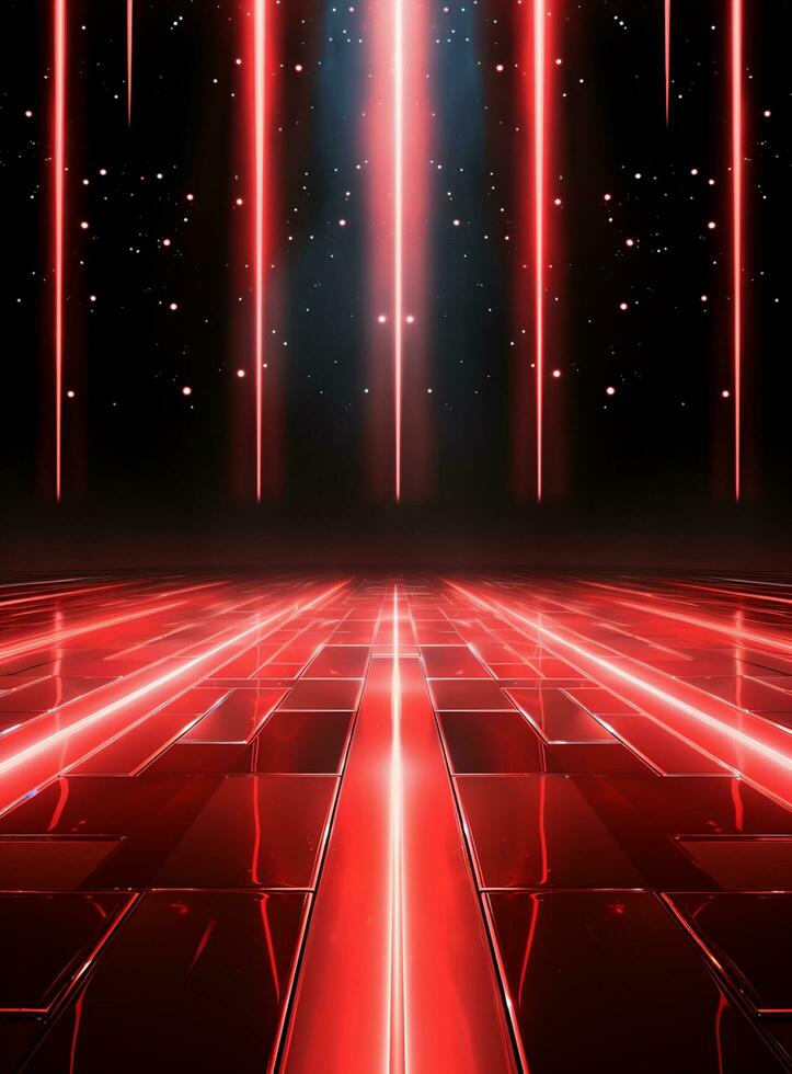 Ai generative Backdrop With Illumination Of Red Spotlights For Flyers realistic image ultra hd high design photo
