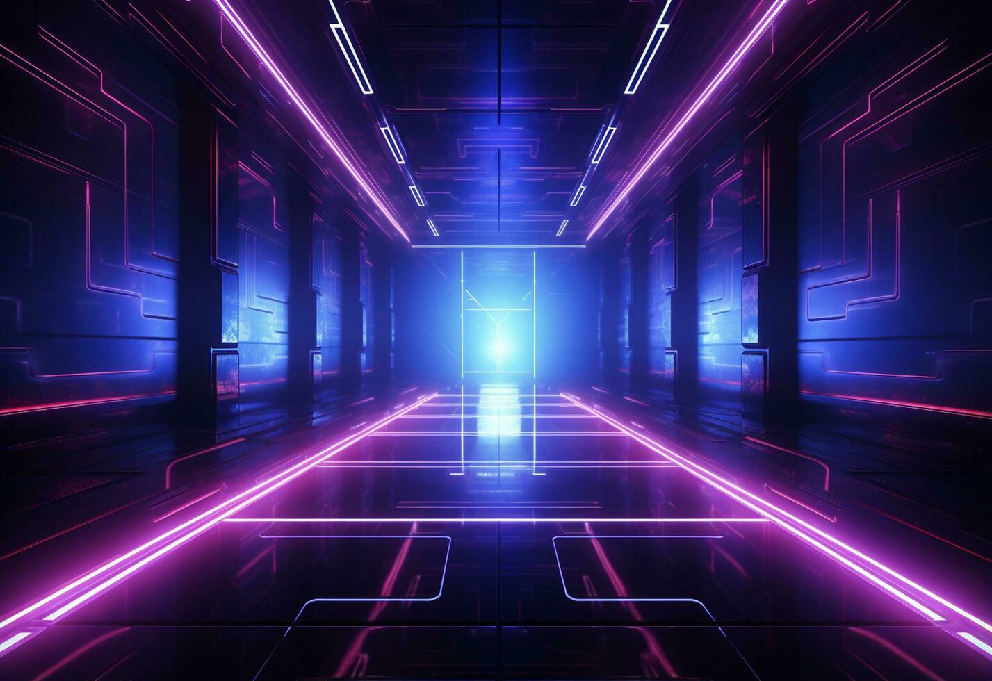 Ai Generative Neon illuminated futuristic backdrop realistic image, ultra hd, high design very detailed photo