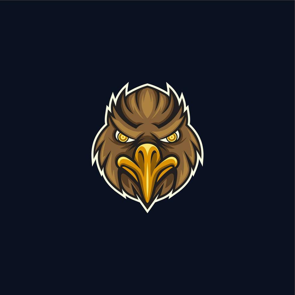 águila cabeza logo con mirada vector