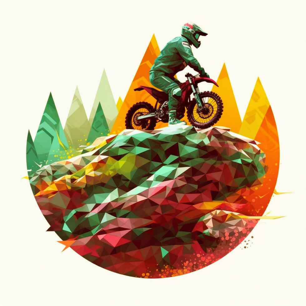vector motocross concept illustration art photo