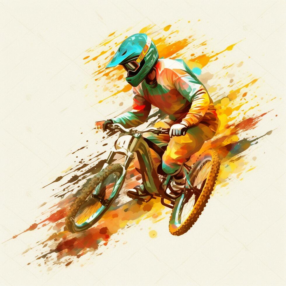 vector motocross concept illustration art photo