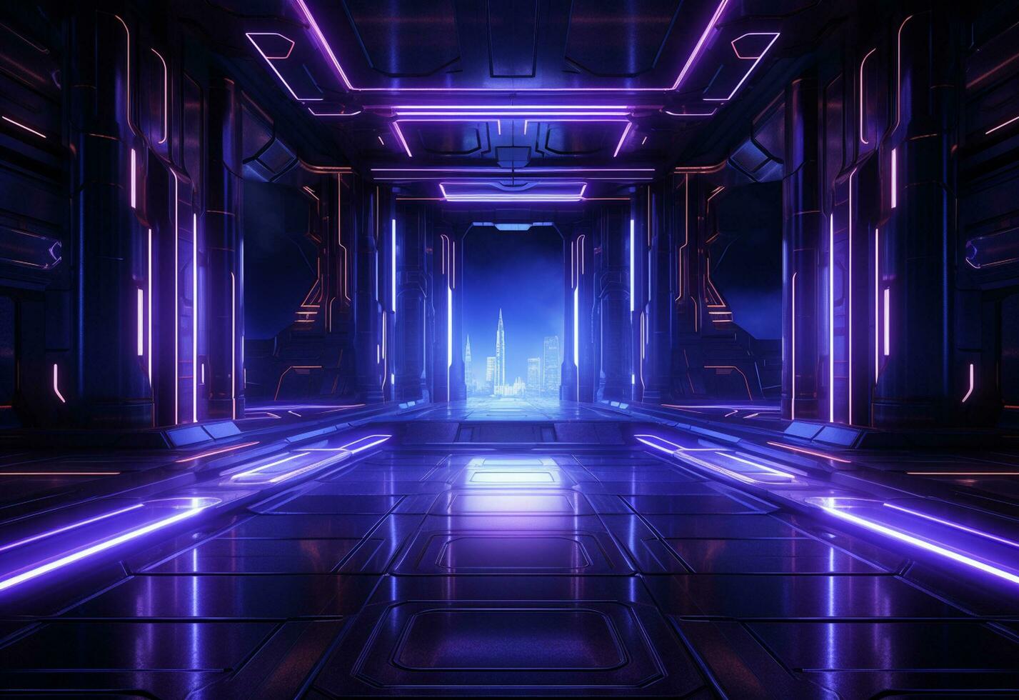 Ai Generative Neon illuminated futuristic backdrop realistic image, ultra hd, high design very detailed photo