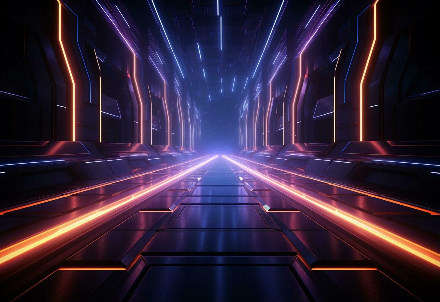 Ai Generative Neon illuminated futuristic backdrop realistic image, ultra hd, high design very detailed photo