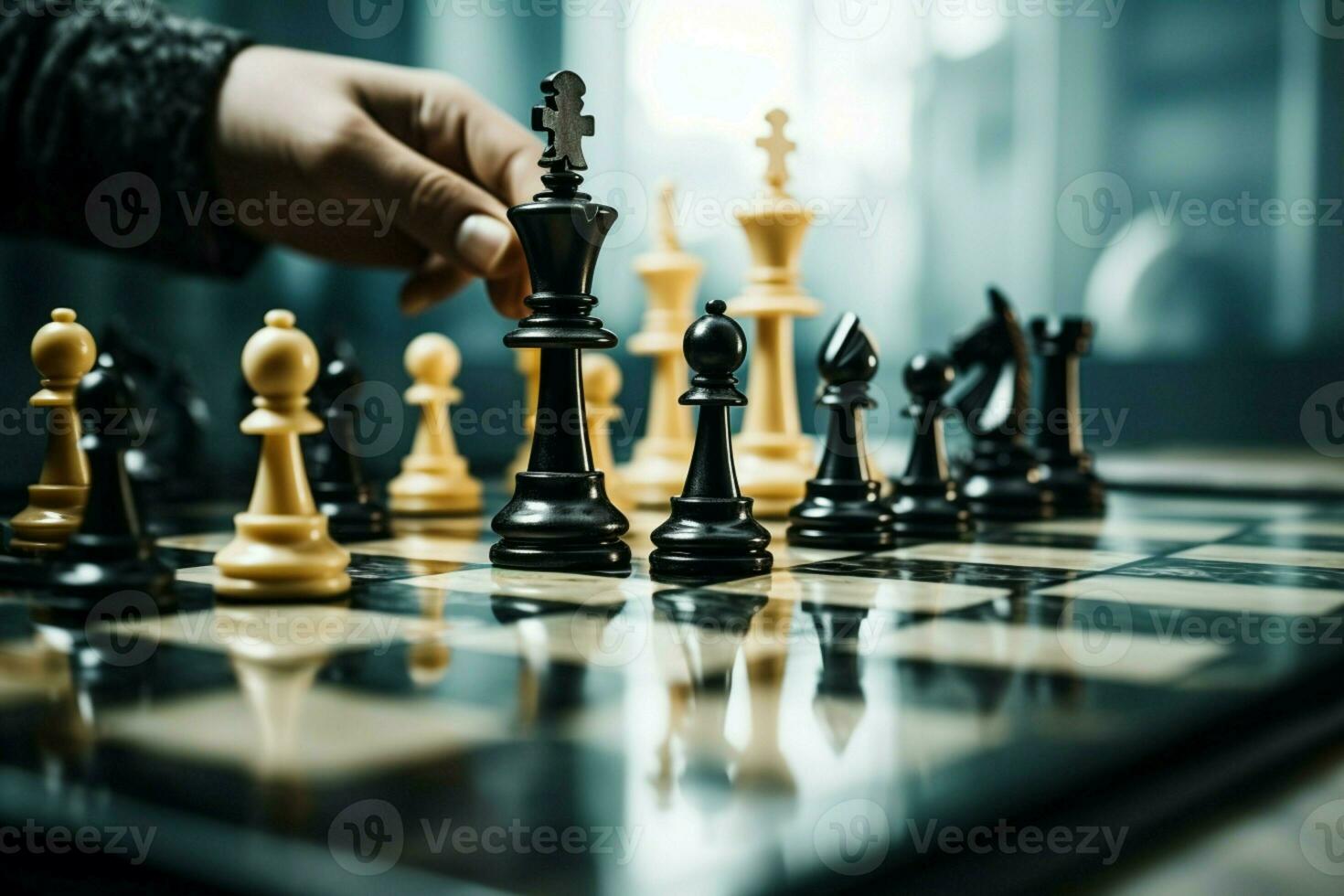 The concept of a fierce chess battle sparks creative and strategic
