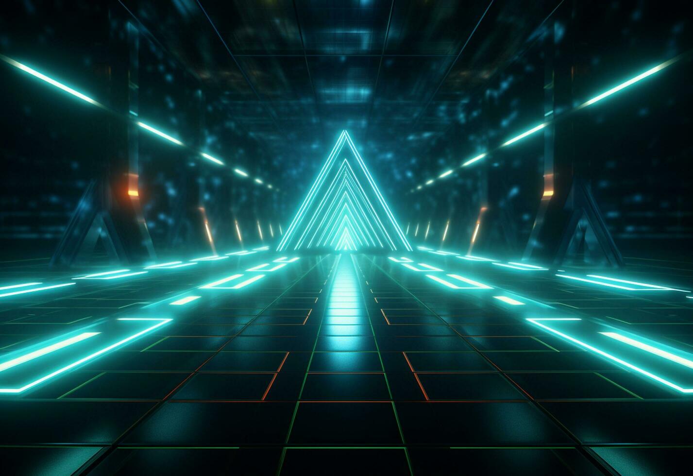 Ai Generative Neon illuminated futuristic backdrop realistic image, ultra hd, high design very detailed photo