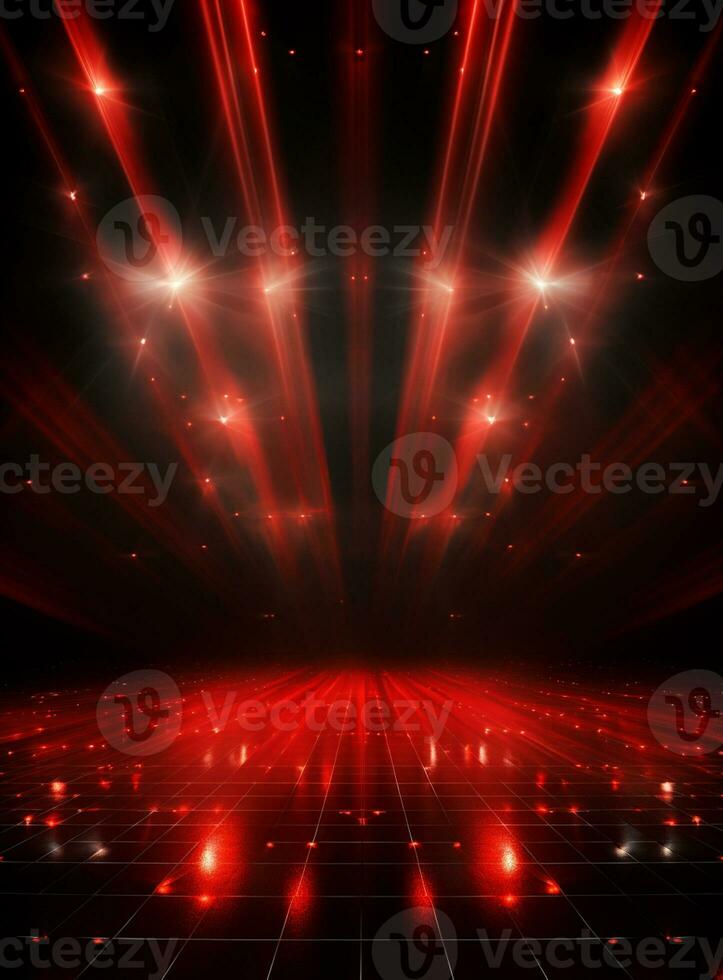 Ai generative Backdrop With Illumination Of Red Spotlights For Flyers realistic image ultra hd high design photo