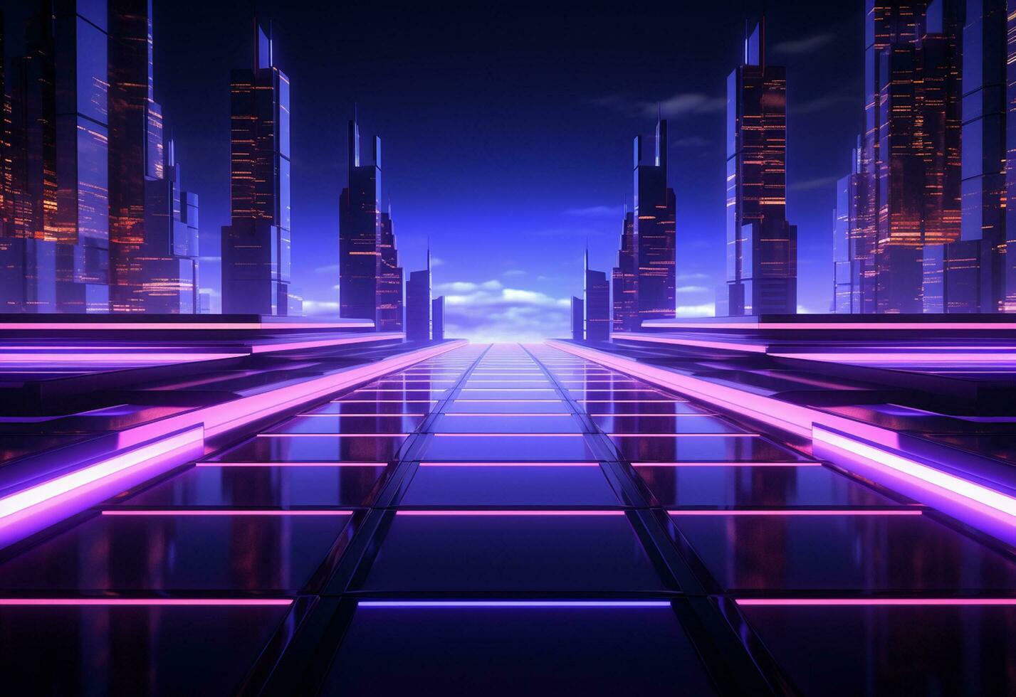 Ai Generative Neon illuminated futuristic backdrop realistic image, ultra hd, high design very detailed photo