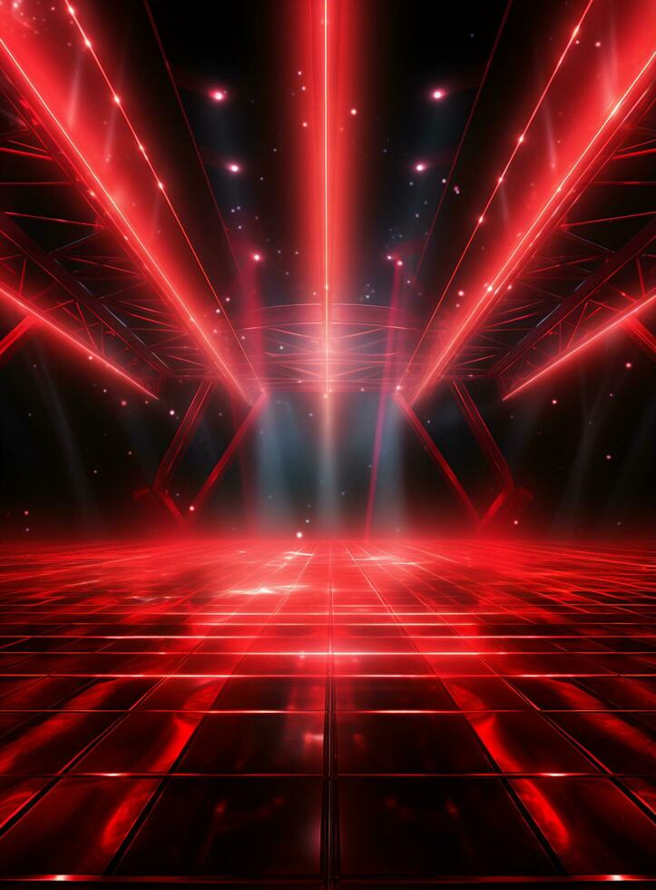 Ai generative Backdrop With Illumination Of Red Spotlights For Flyers realistic image ultra hd high design photo