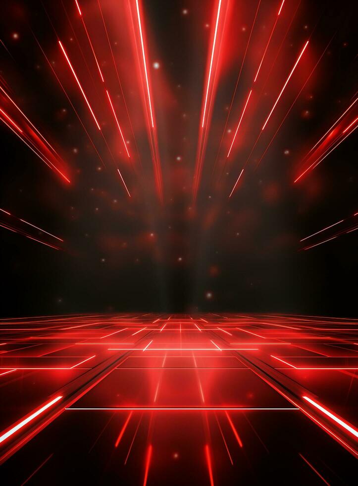 Ai generative Backdrop With Illumination Of Red Spotlights For Flyers realistic image ultra hd high design photo