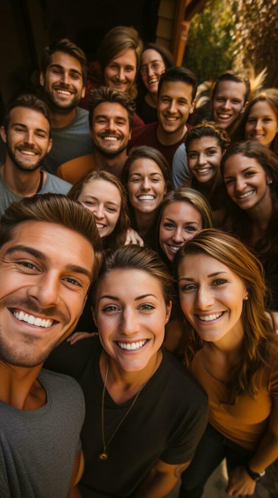 Friends and family taking a group photo