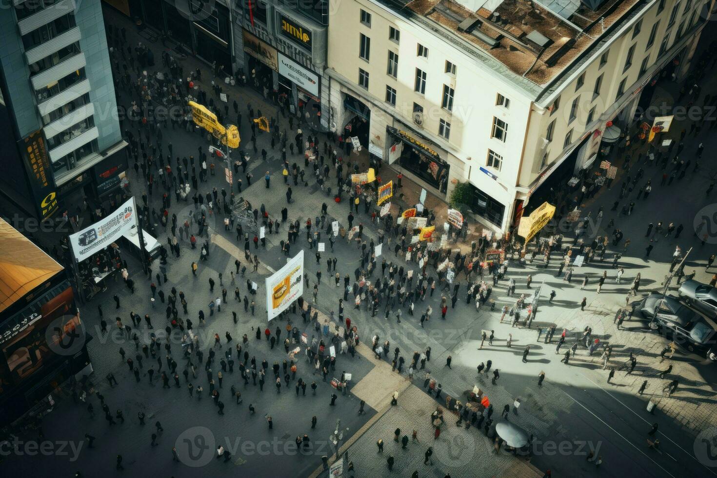 organizado ciudad demostración. generar ai foto