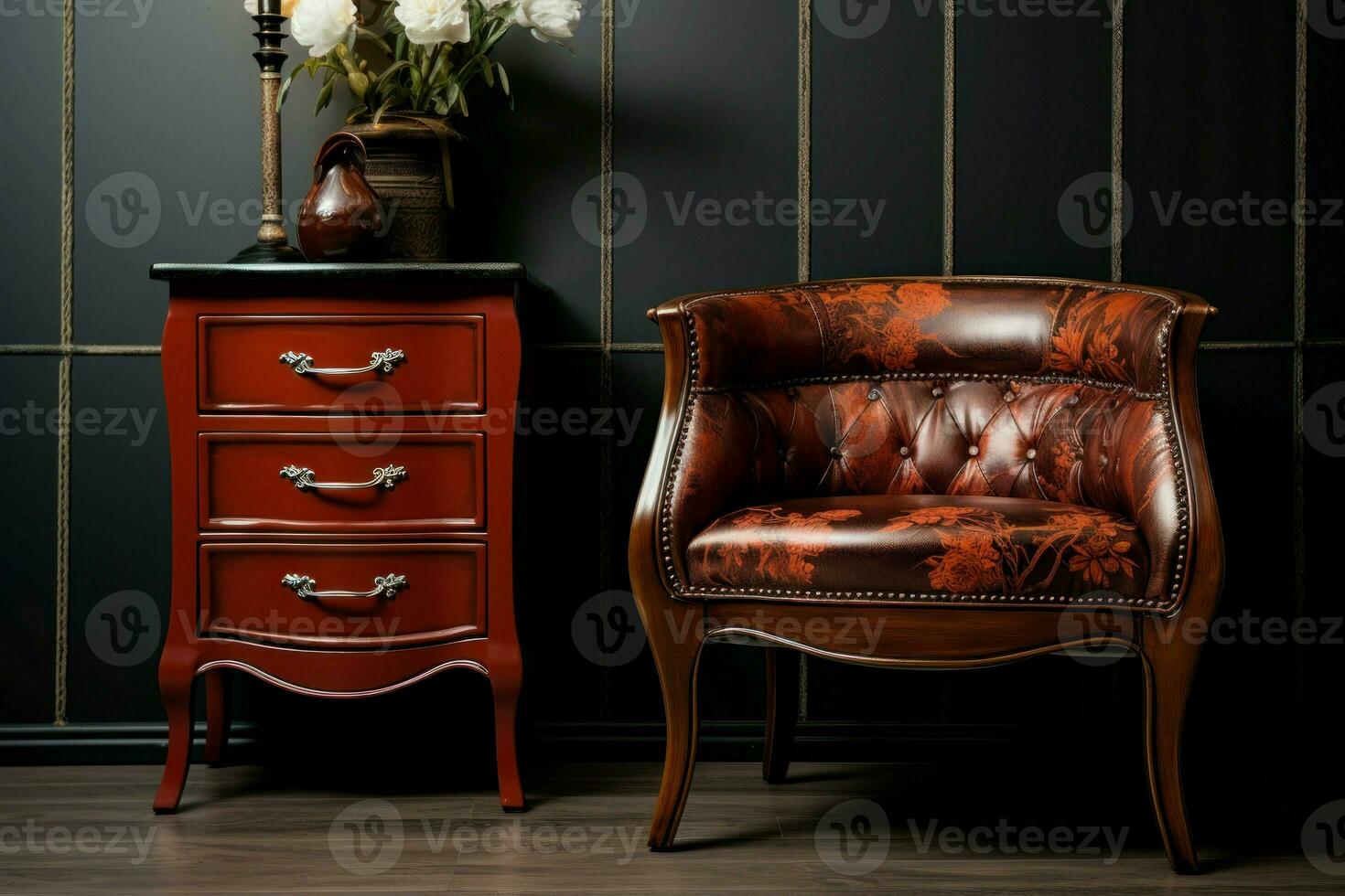 Stylish Chair decor living room. Generate Ai photo