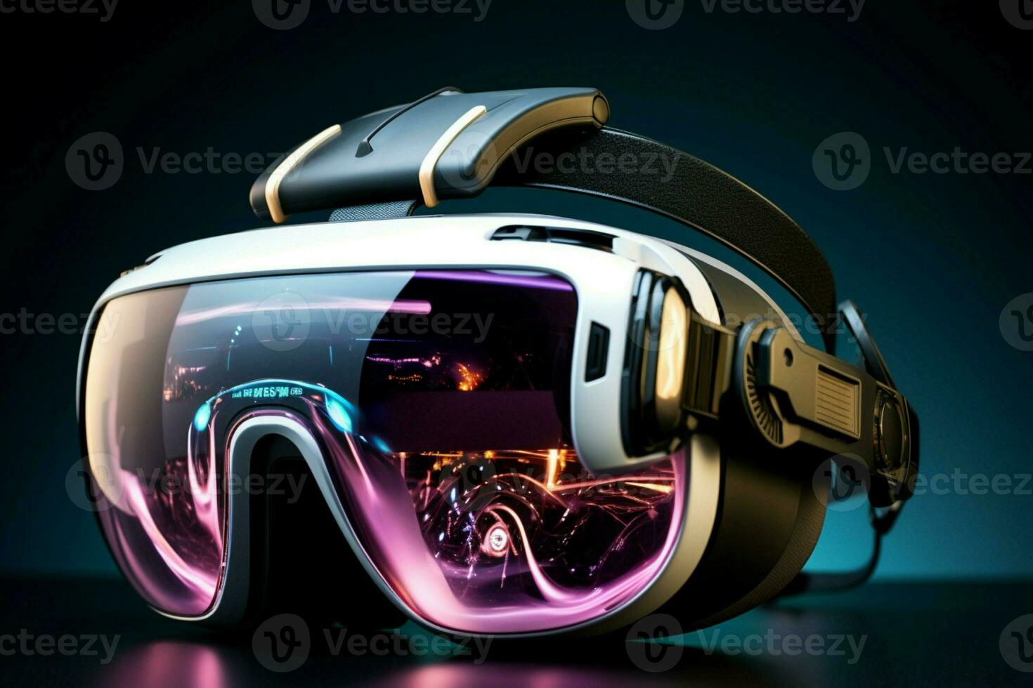Next gen vision VR headset merges digital and futuristic elements for immersive exploration AI Generated photo