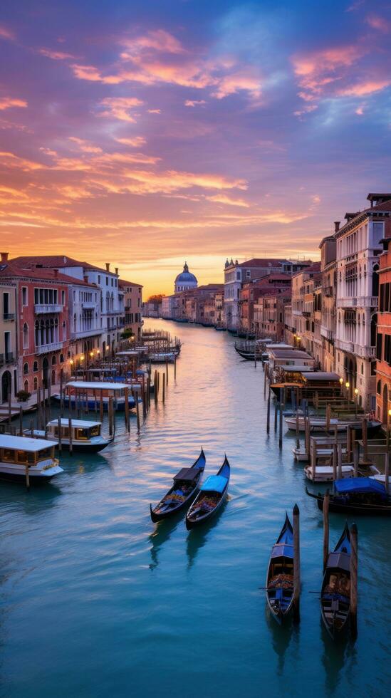 romántico y encantador italiano camino acuático foto