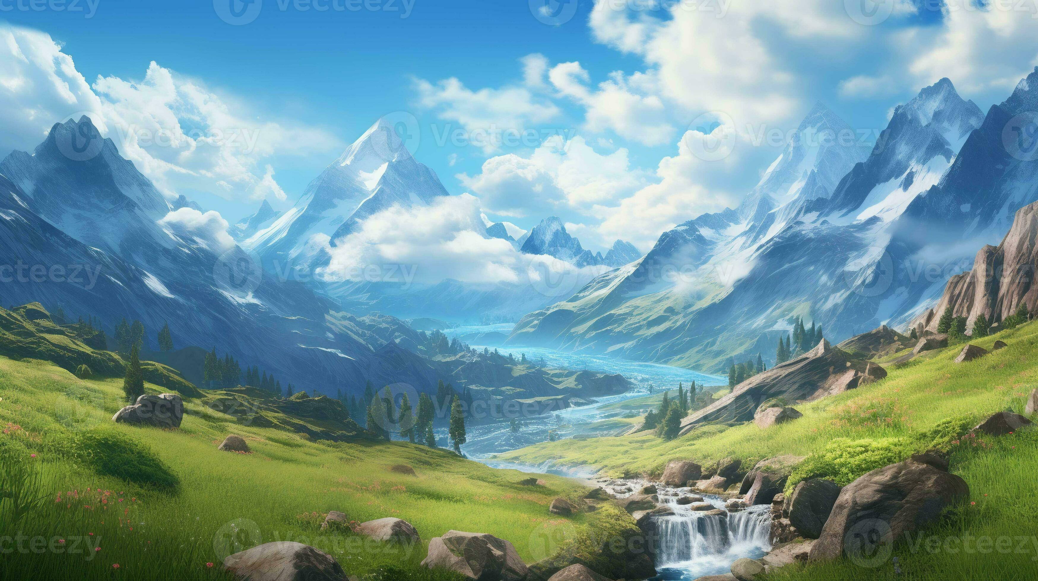 Captivating wide angle view of a magical, beautiful mountain 29325476