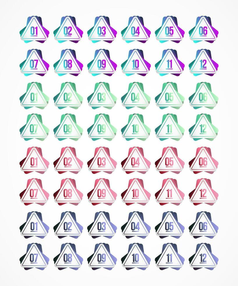 Abstract Multi Layer Triangle Shape Bullet Numbering vector