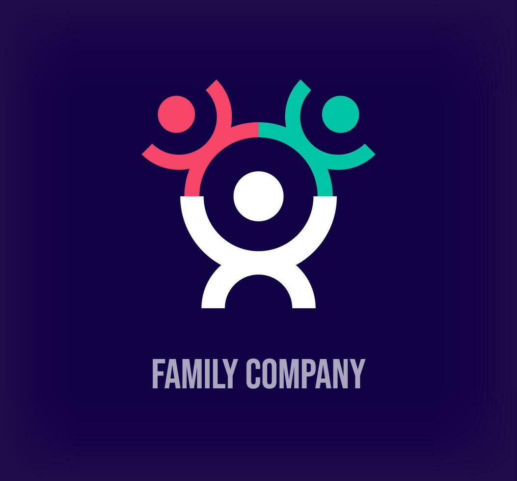 Teamwork and family business people, solidarity idea, modern logo. Unique color transitions. people logo template. vector. vector