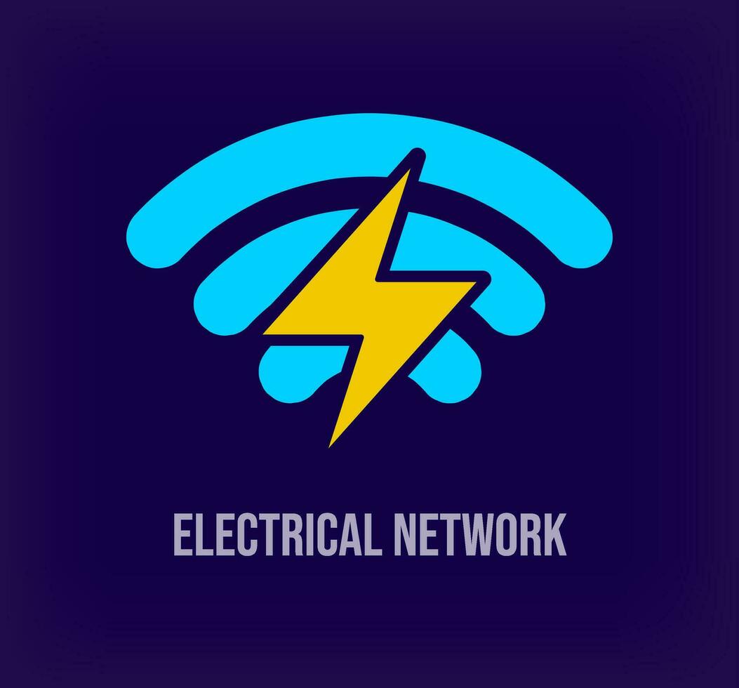 Electrical connection and wireless internet modern logo. Unique color transitions. power and lightning energy company logo template. vector. vector