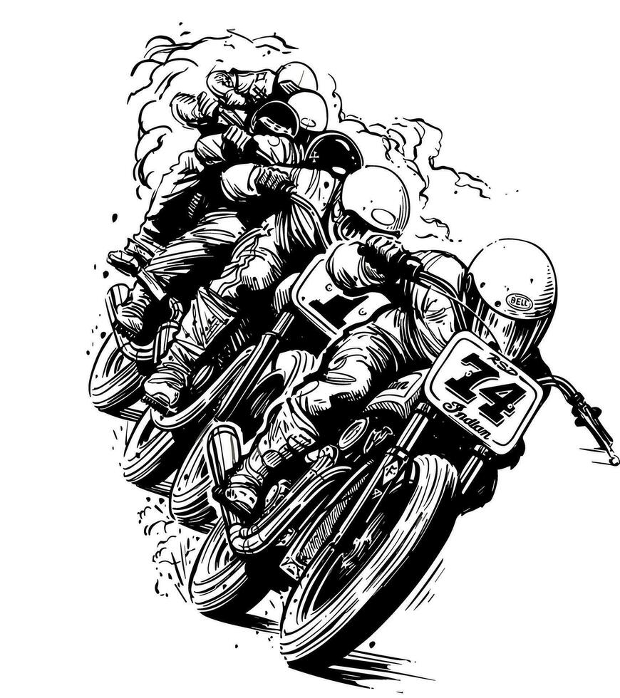 Caferacer was biker vector