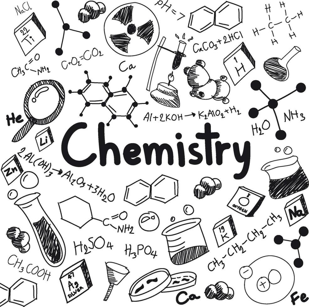 Chemistry science theory and bonding formula vector image