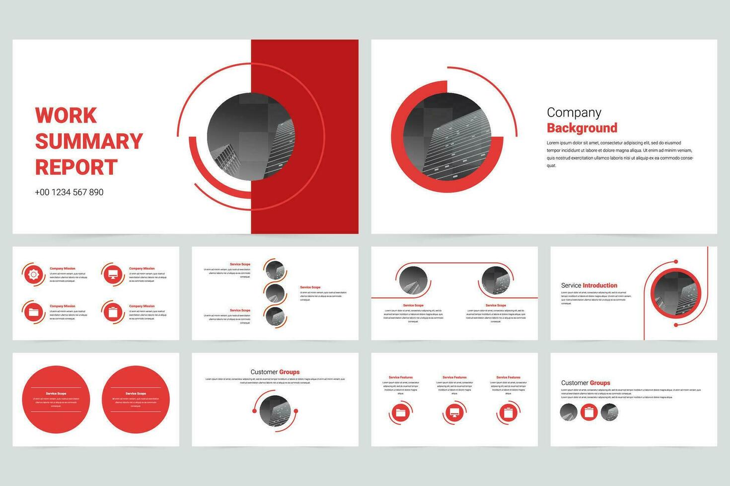 rojo moderno negocio trabajo reporte diapositiva presentación modelo vector