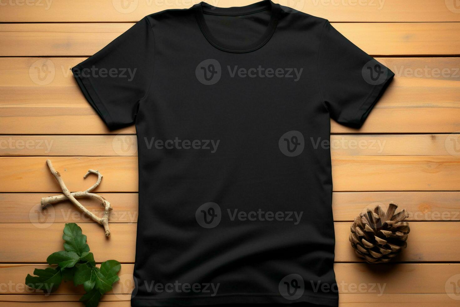 Customization hub standalone black tee photo, ideal for mockups and personalized graphics AI Generated photo