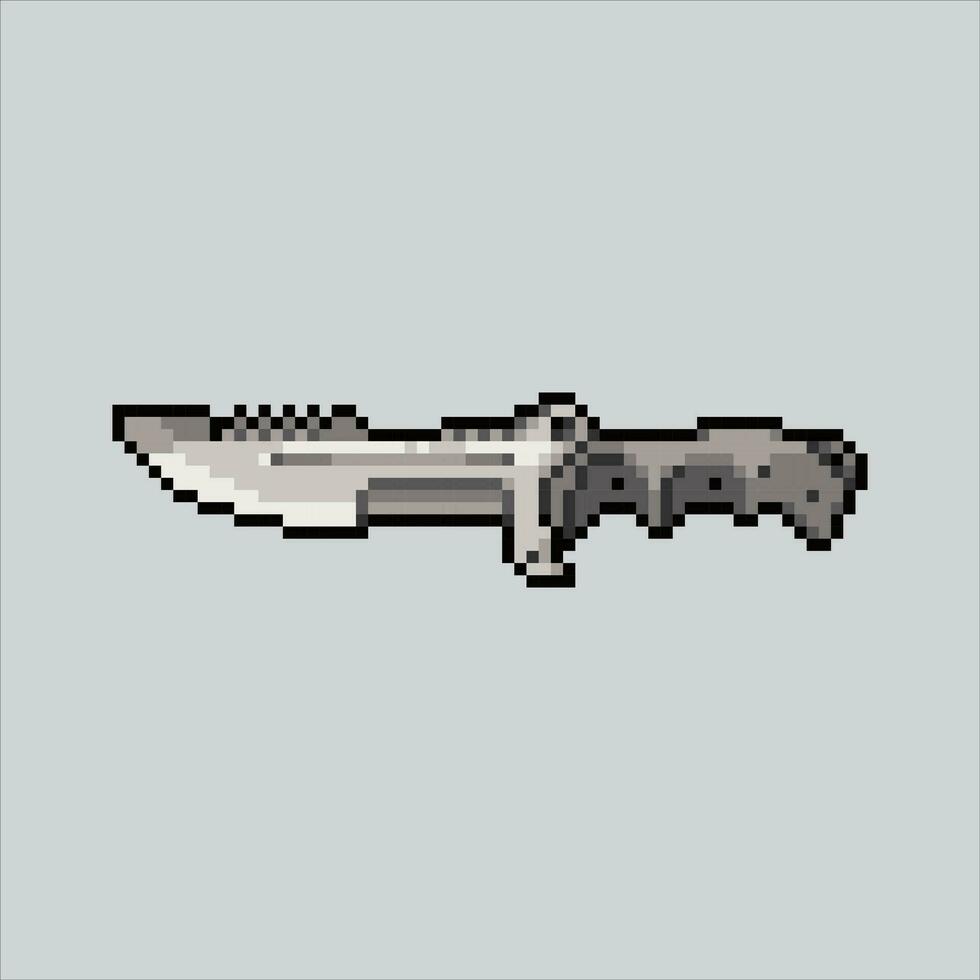 Pixel art Combat Knife. Pixelated Knife. Combat Knife Weapon icons background pixelated for the pixel art game and icon for website and video game. old school retro. vector