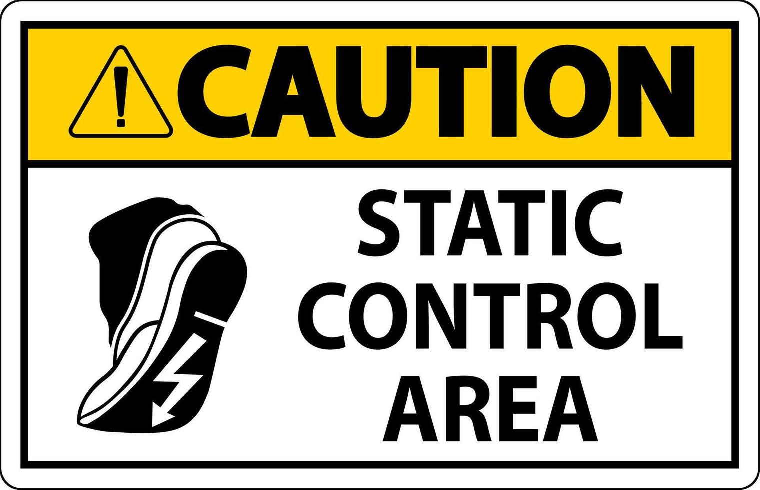 Caution Sign Static Control Area vector