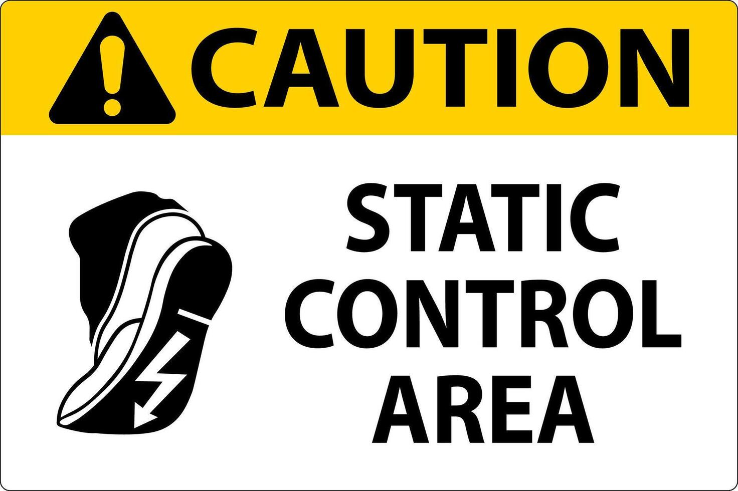 Caution Sign Static Control Area vector