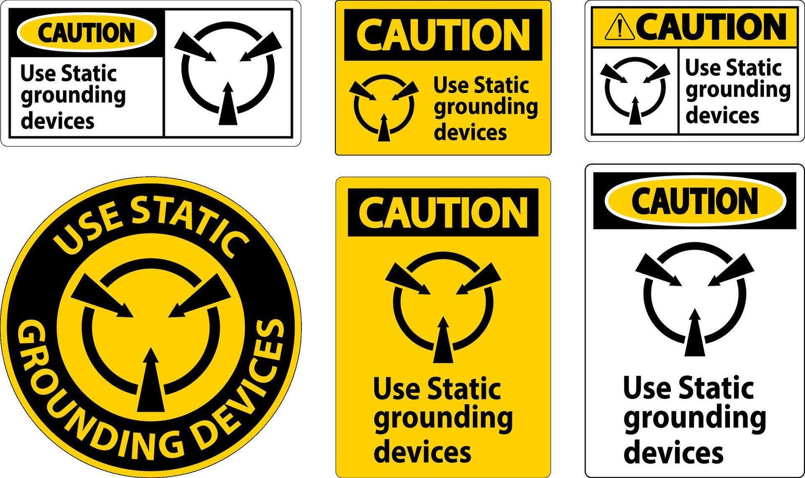 Caution Sign Use Static Grounding Devices vector