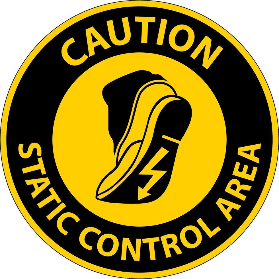 Caution Sign Static Control Area vector