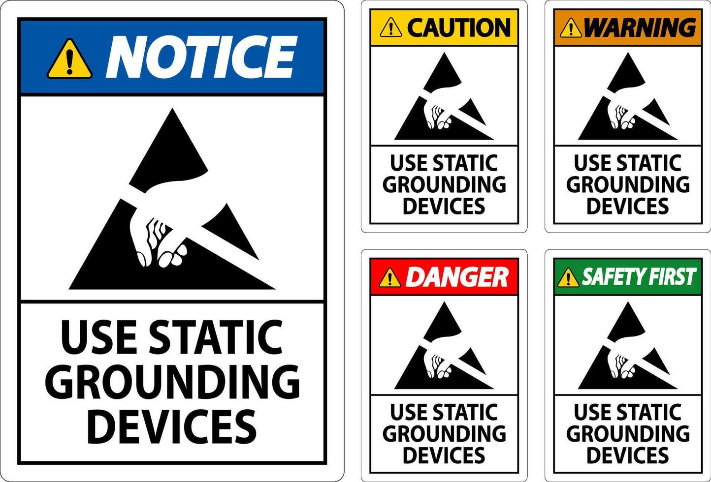 Caution Sign Use Static Grounding Devices vector