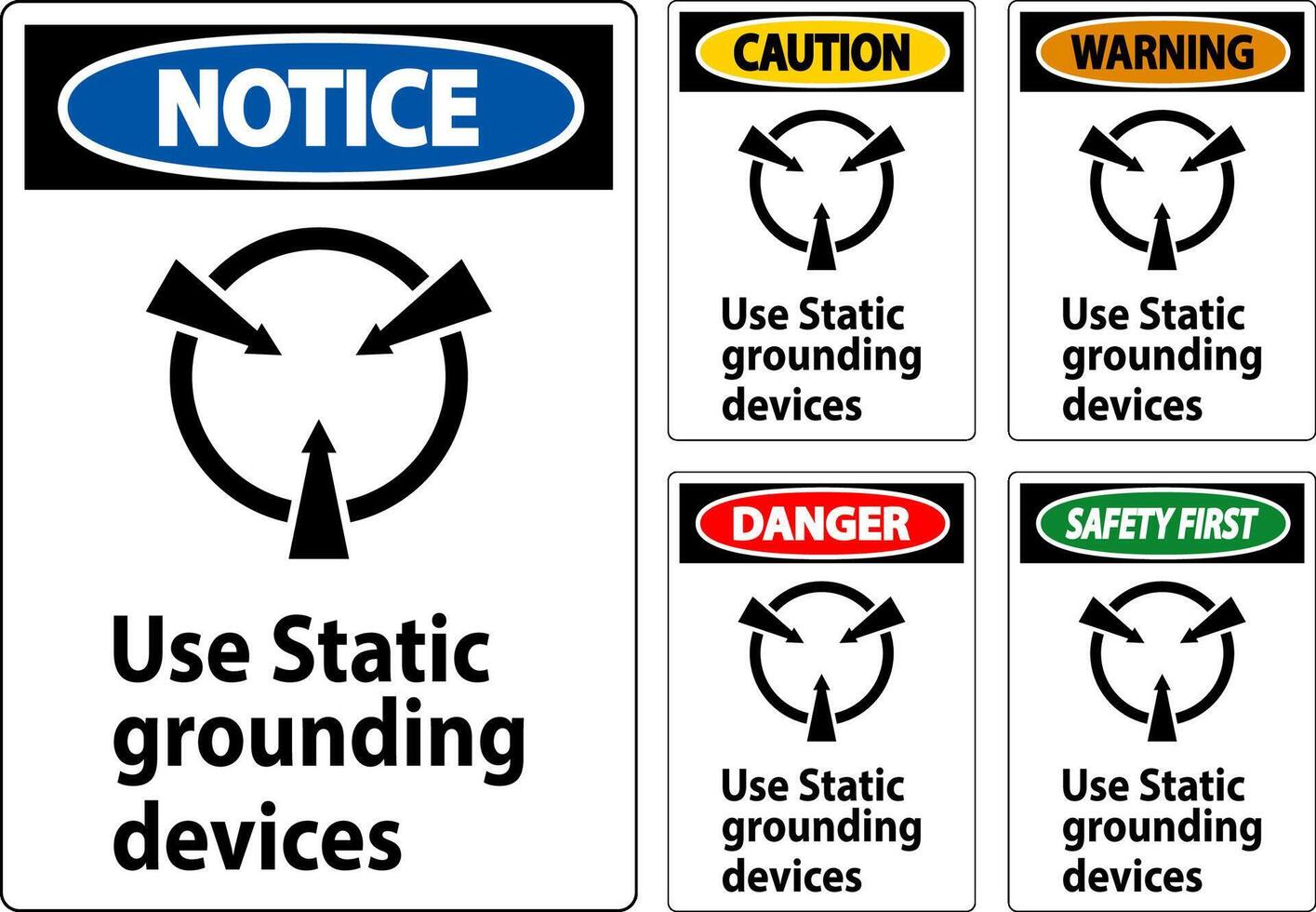 Warning Sign Use Static Grounding Devices vector