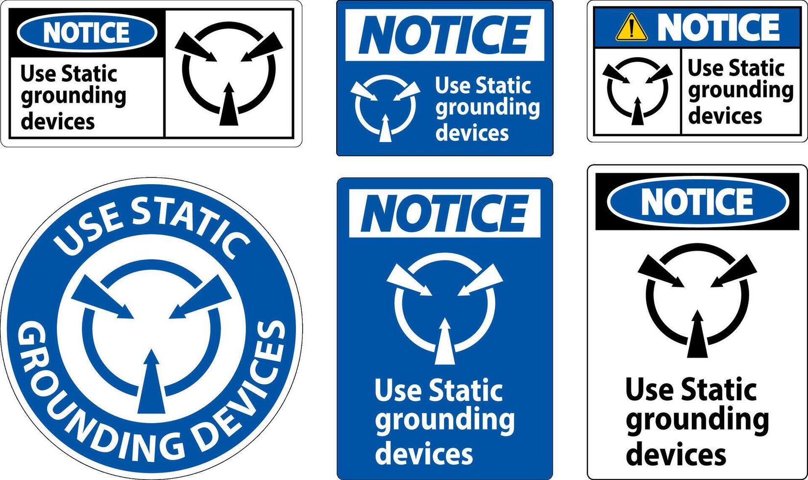 Notice Sign Use Static Grounding Devices vector