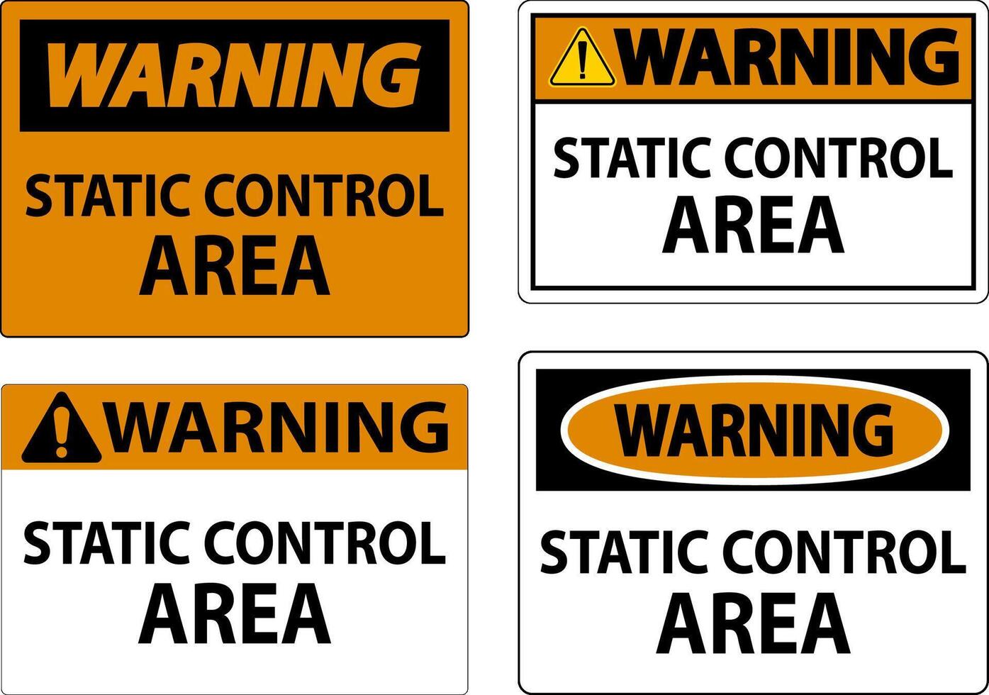 Warning Sign Static Control Area vector