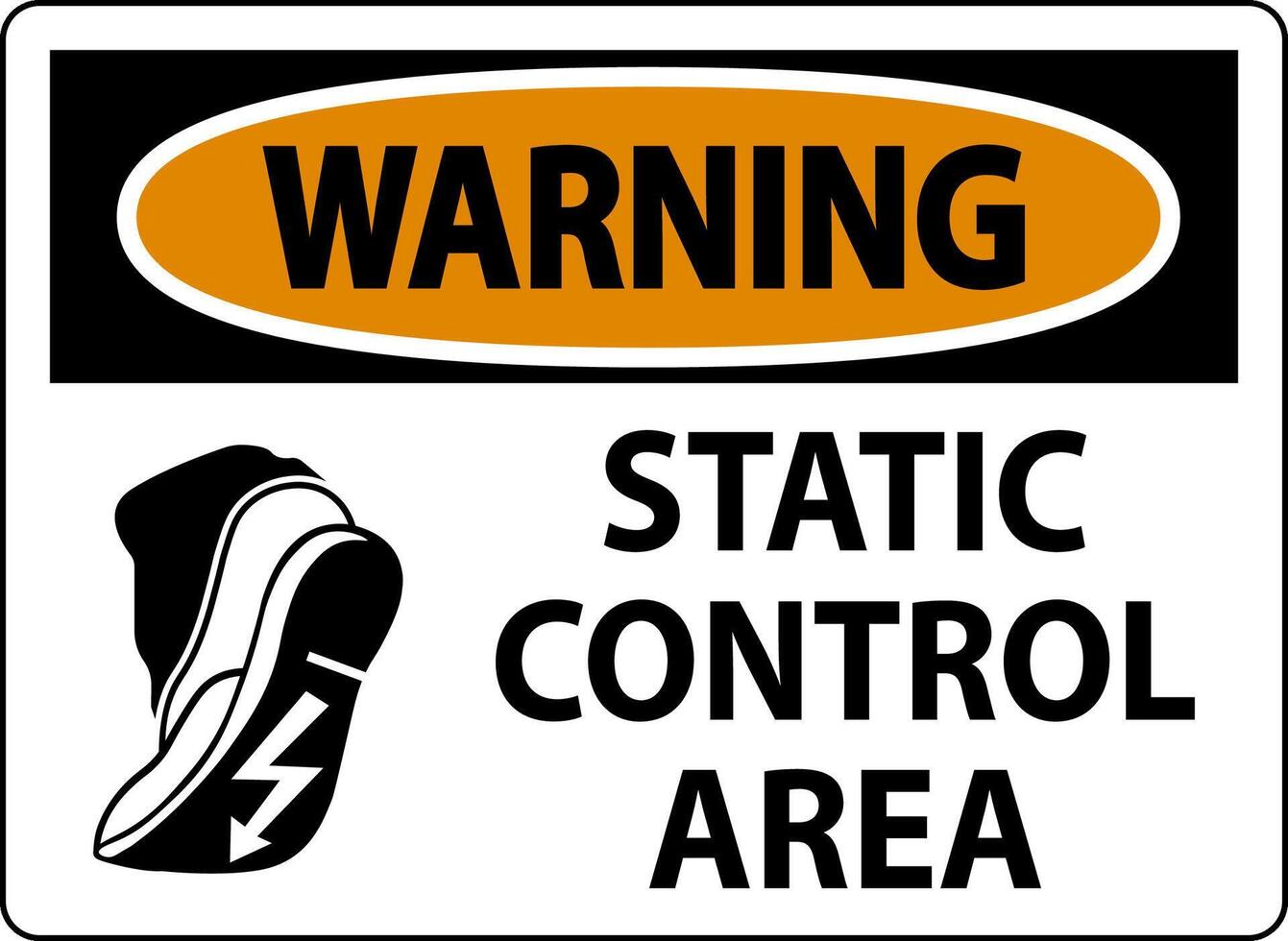 Warning Sign Static Control Area vector