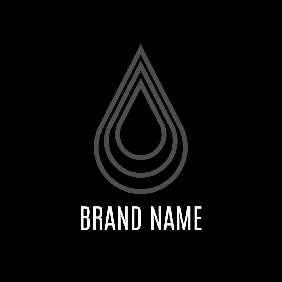 Water drop line icon logo design vector