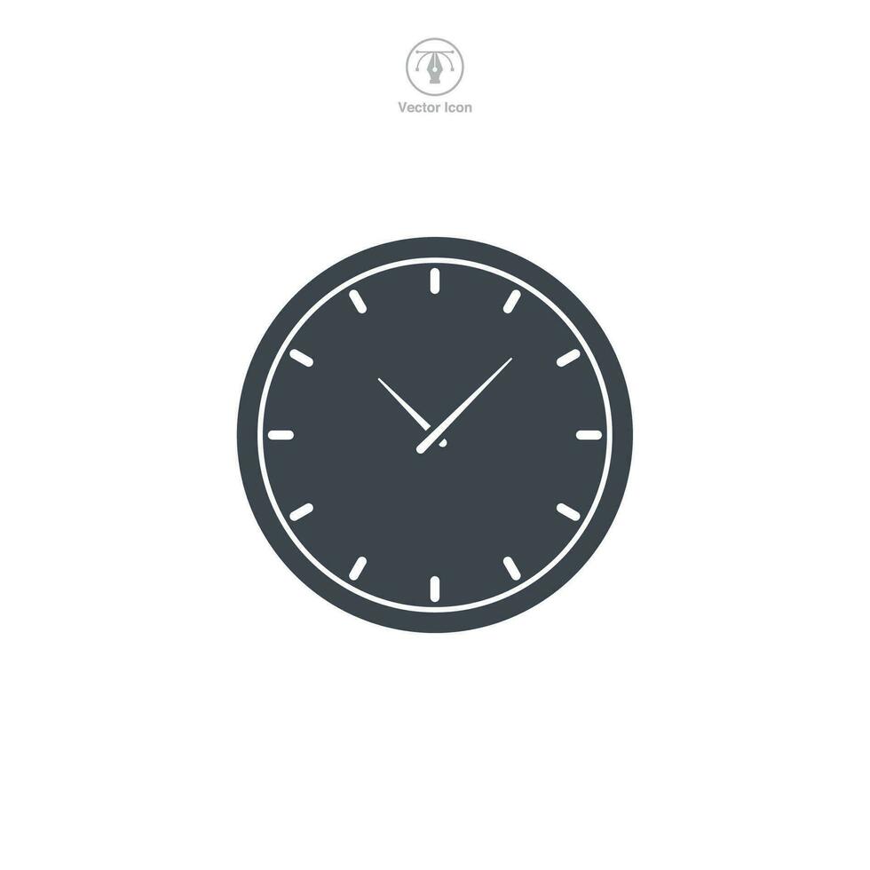 Clock icon symbol vector illustration isolated on white background