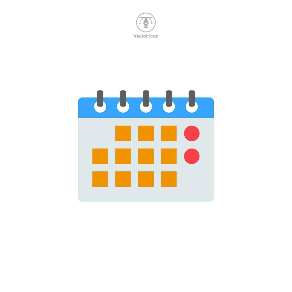 calendario icono símbolo vector ilustración aislado en blanco antecedentes