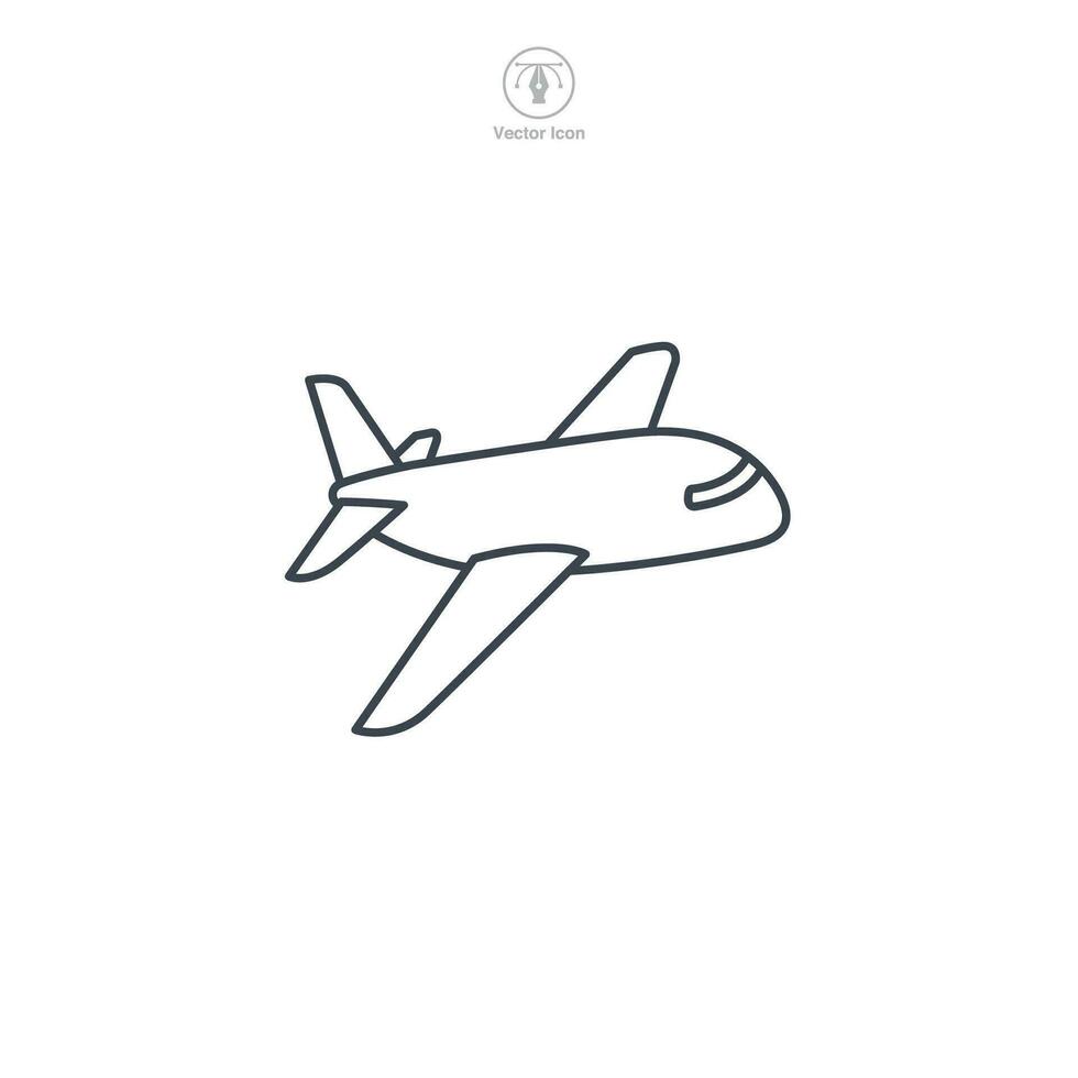 Airplane icon symbol vector illustration isolated on white background