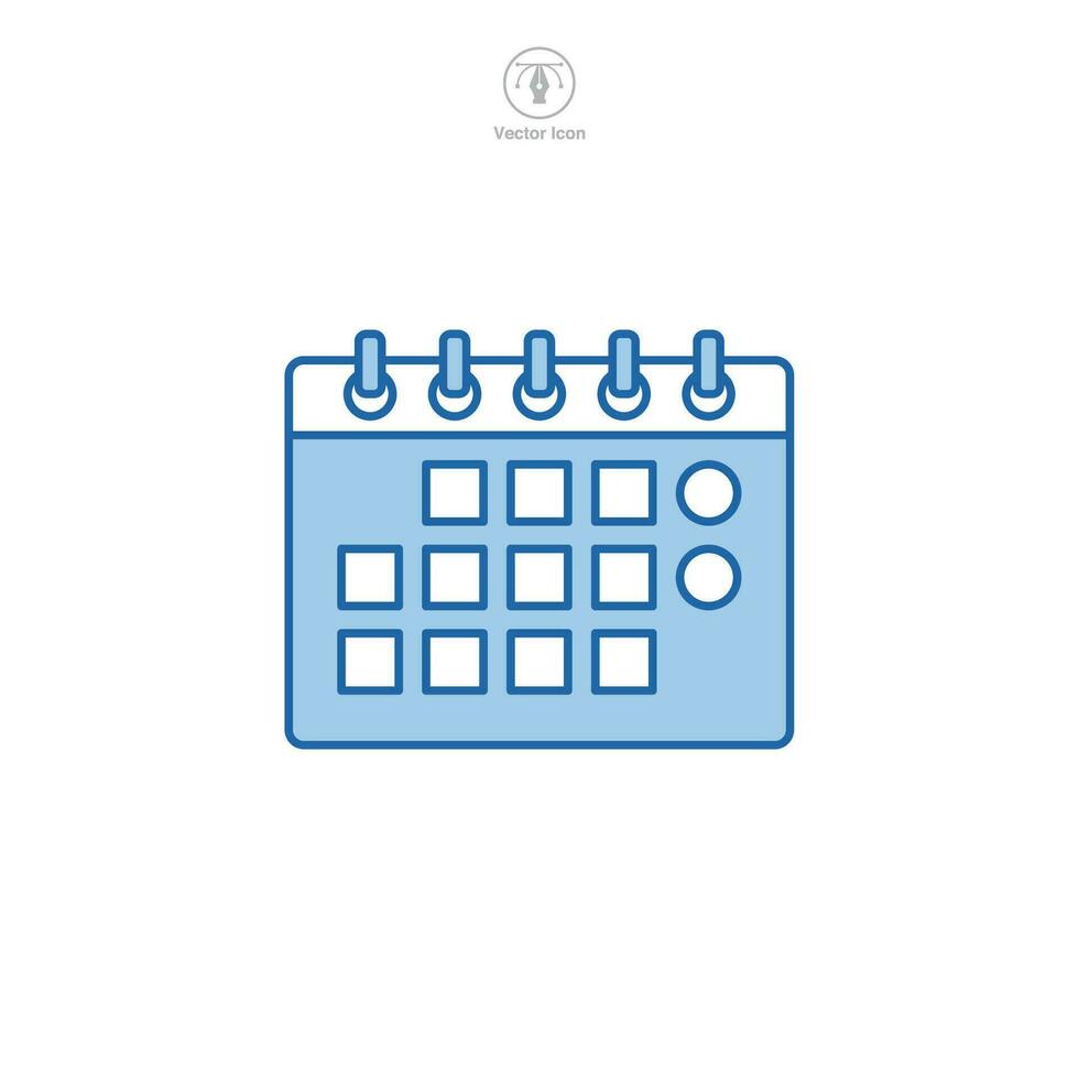 Calendar icon symbol vector illustration isolated on white background