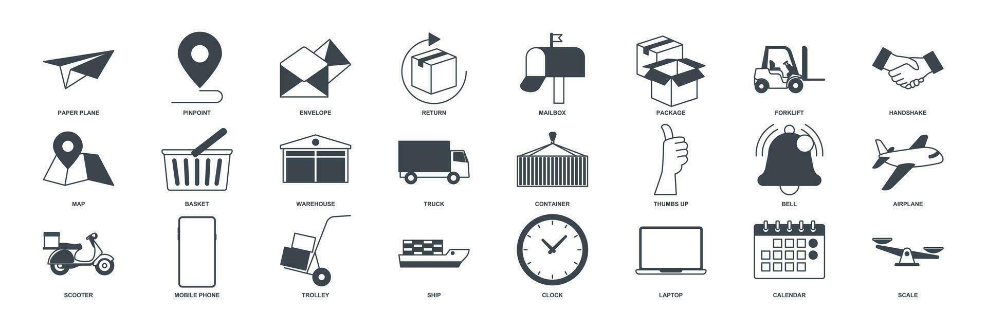 entrega icono colocar, incluido íconos como camión, scooter, depósito, sobre y más símbolos recopilación, logo aislado vector ilustración