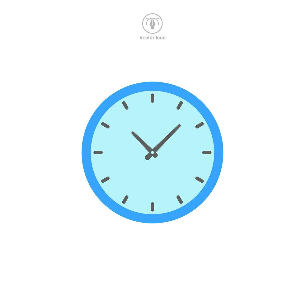 Clock icon symbol vector illustration isolated on white background