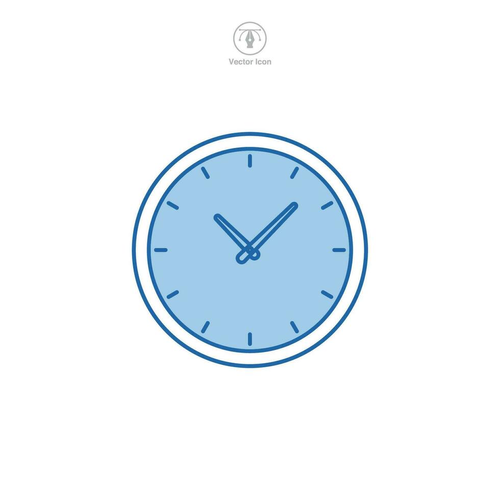 Clock icon symbol vector illustration isolated on white background