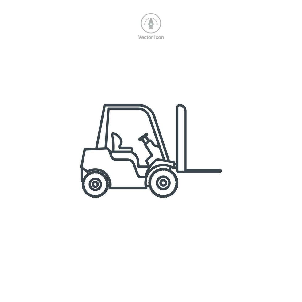 Forklift icon symbol vector illustration isolated on white background